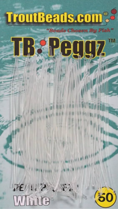 Troutbeads Peggz Clear Bead Pegs (50 Pack) - 100 Uses For Salmon Steelhead Trout Fishing