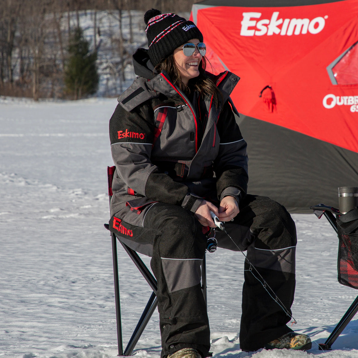 Ice Fishing Chair Eskimo Folding Chair Plaid XL Folding Ice Chair