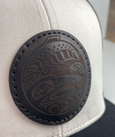 Raven Hat - White/Black - Leather Patch