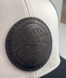 Raven Hat - White/Black - Leather Patch