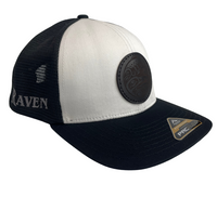 Raven Hat - White/Black - Leather Patch