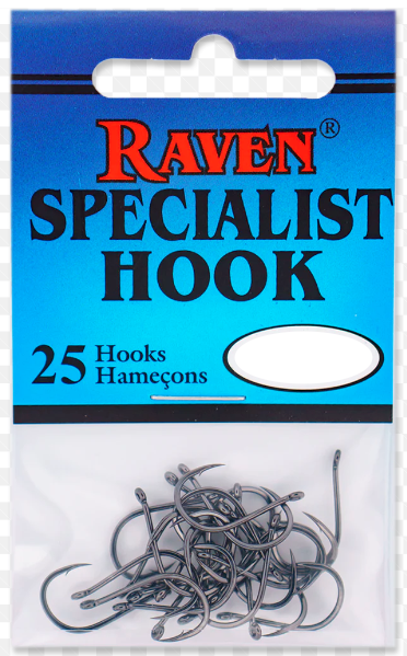Raven Specialist Hook 25 Pack Chemically Sharpened