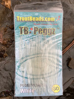 TroutBeads TB Peggz Bead Pegs 50 Pack Clear White – First Light